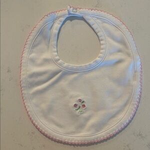 White and Pink Baby Bib